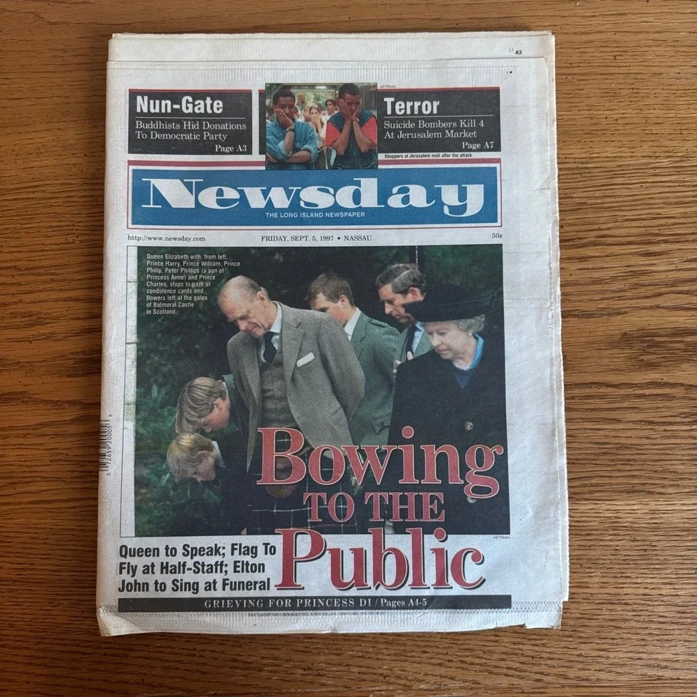 Newsday The Long‎ Island Newspaper Friday September 5 1997 Princess Diana